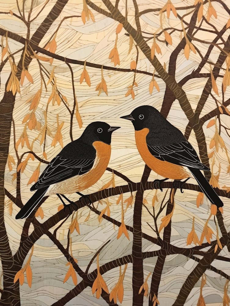 Art Nouveau Birds Poster Coot 1