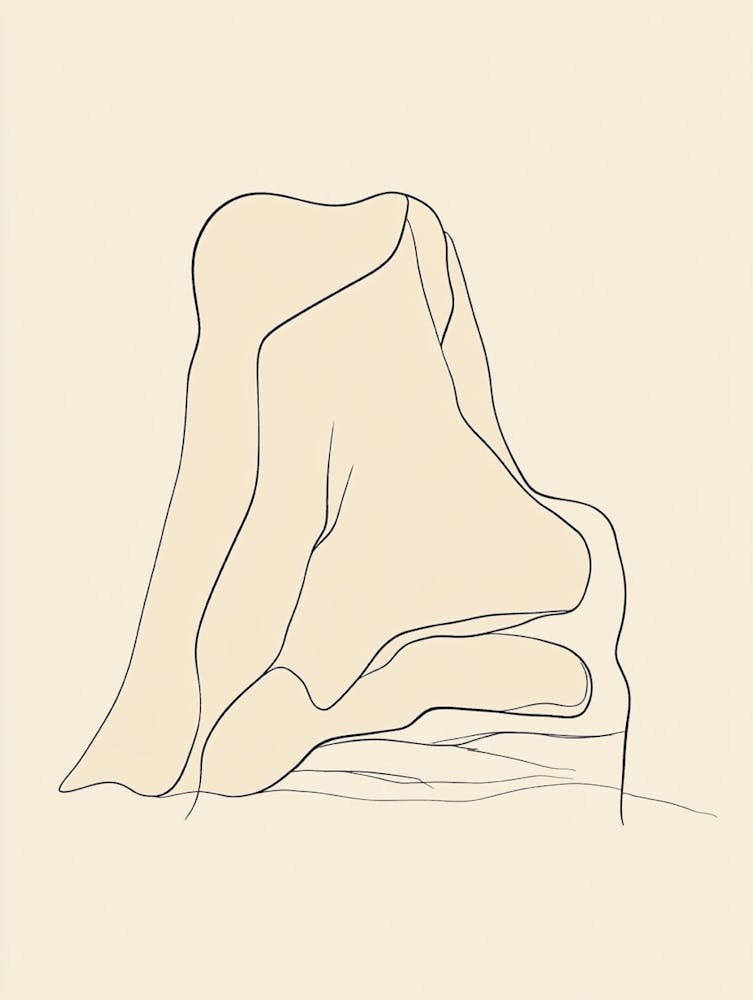 Line Drawing Of A Rock