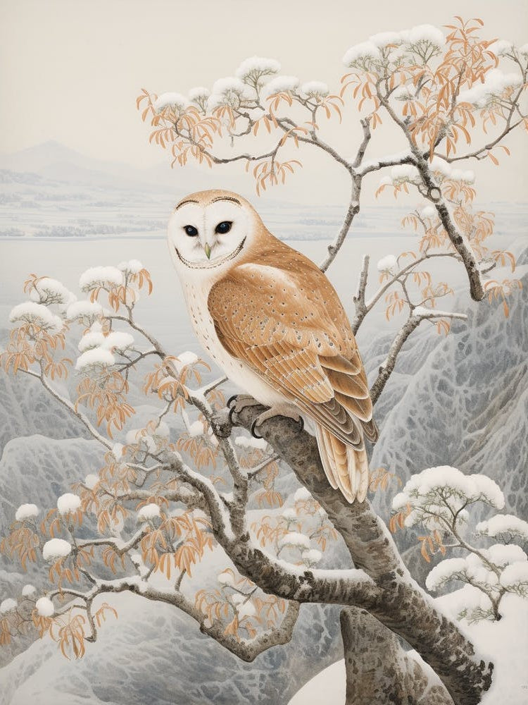 Winter Bird Painting Owl 3