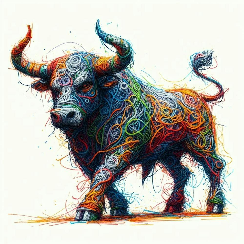 Scribble drawing of Taurus