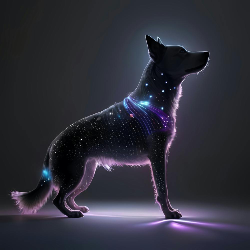 Glowing dog
