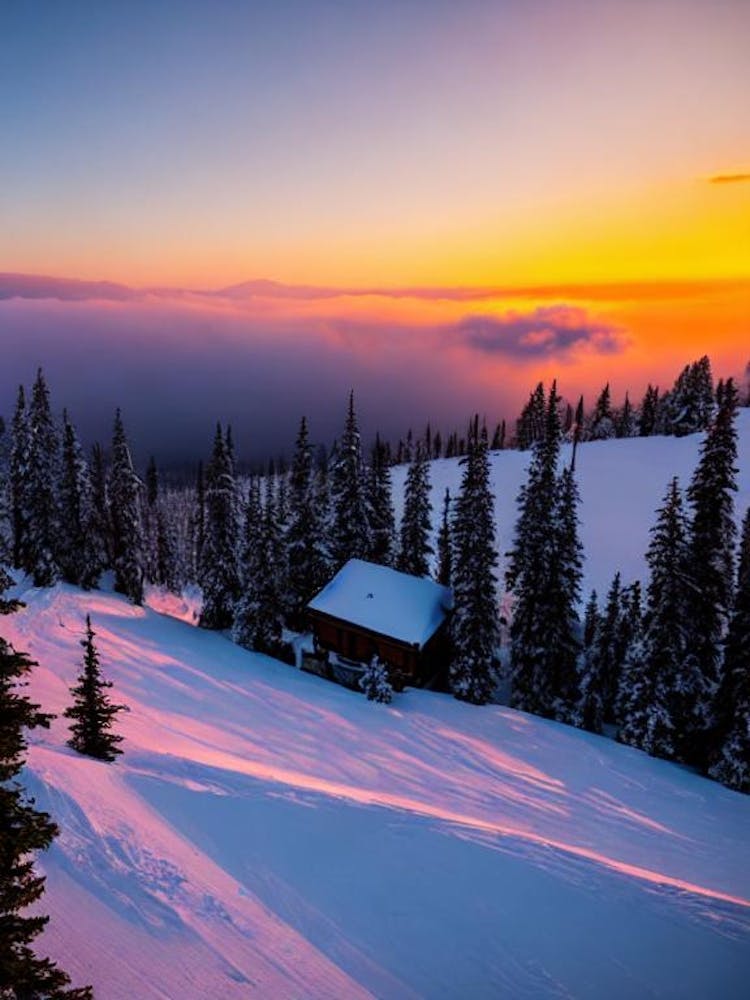 Popova Sapka, North Macedonia Sunrise Skiing Poster