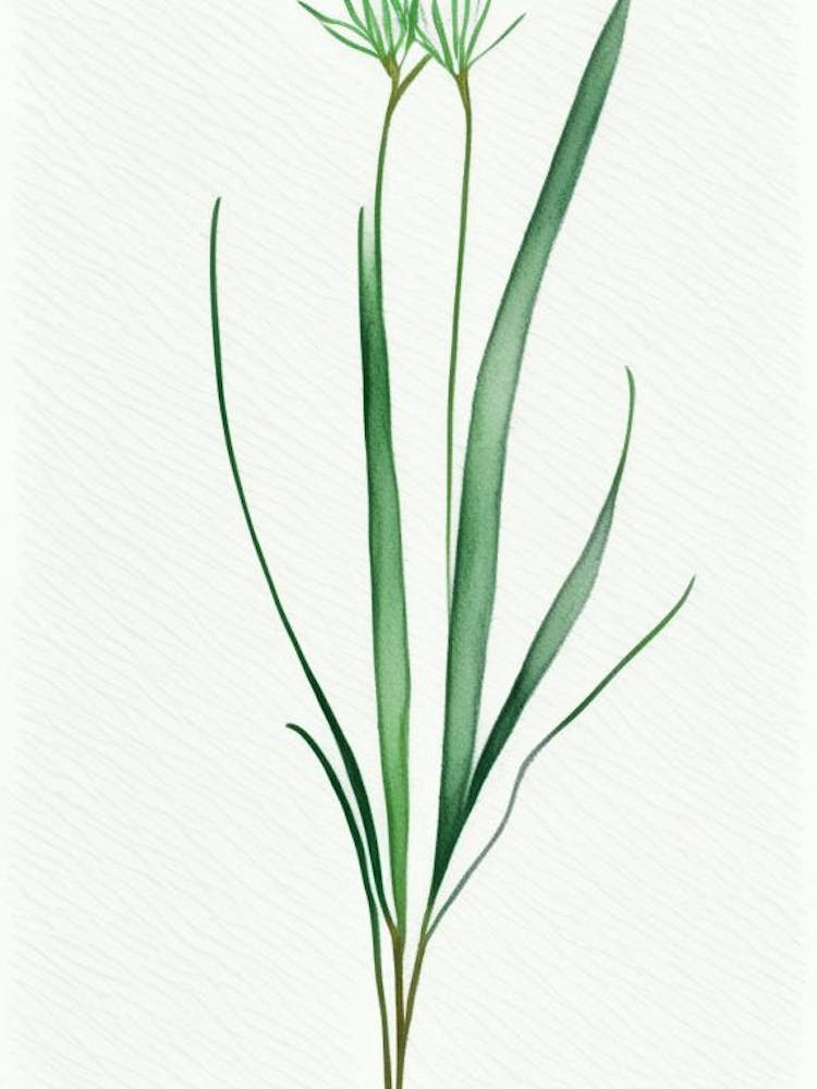 Wild Onion Leaf Minimalist Watercolour 2