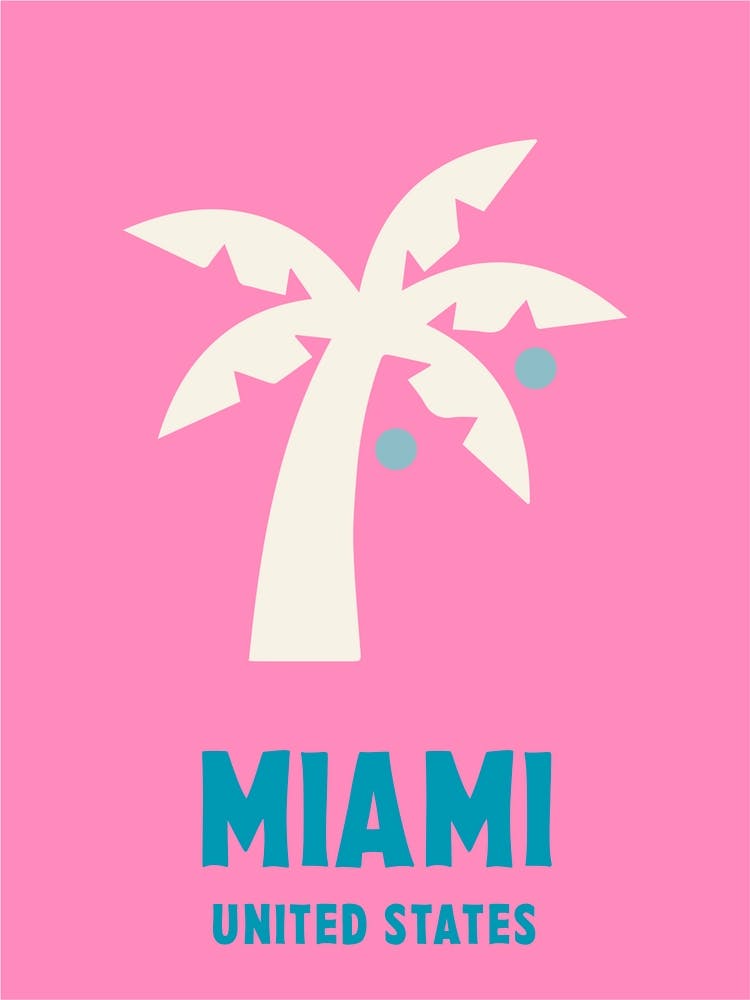 Miami, United States, Graphic Style Poster 1