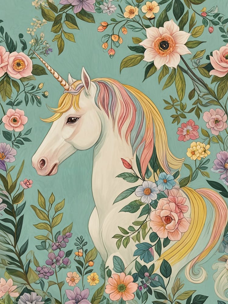 Floral Unicorn Portrait