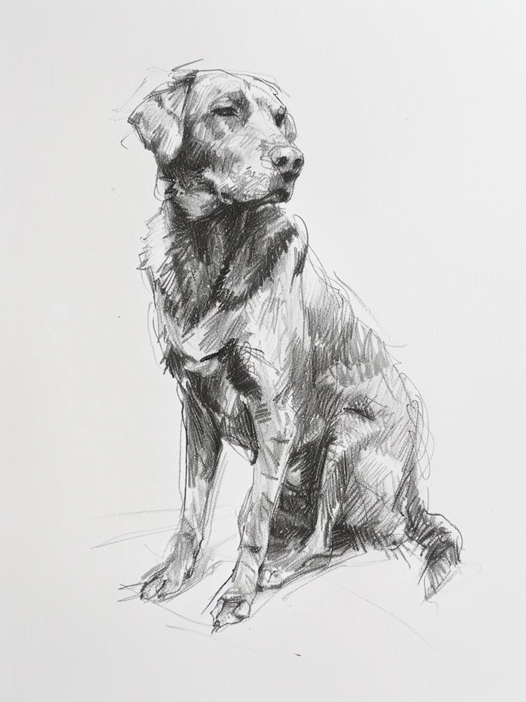 Chesapeake Bay Retriever Dog Charcoal Line 4