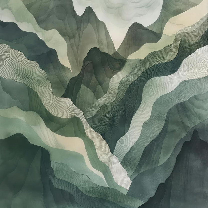 Japanese Watercolour Of Mount Hiuchi 3