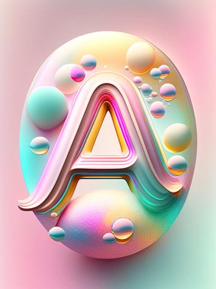 A, Alphabet Bubble Rainbow 2