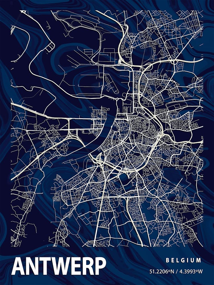 Antwerp Crocus Marble Map