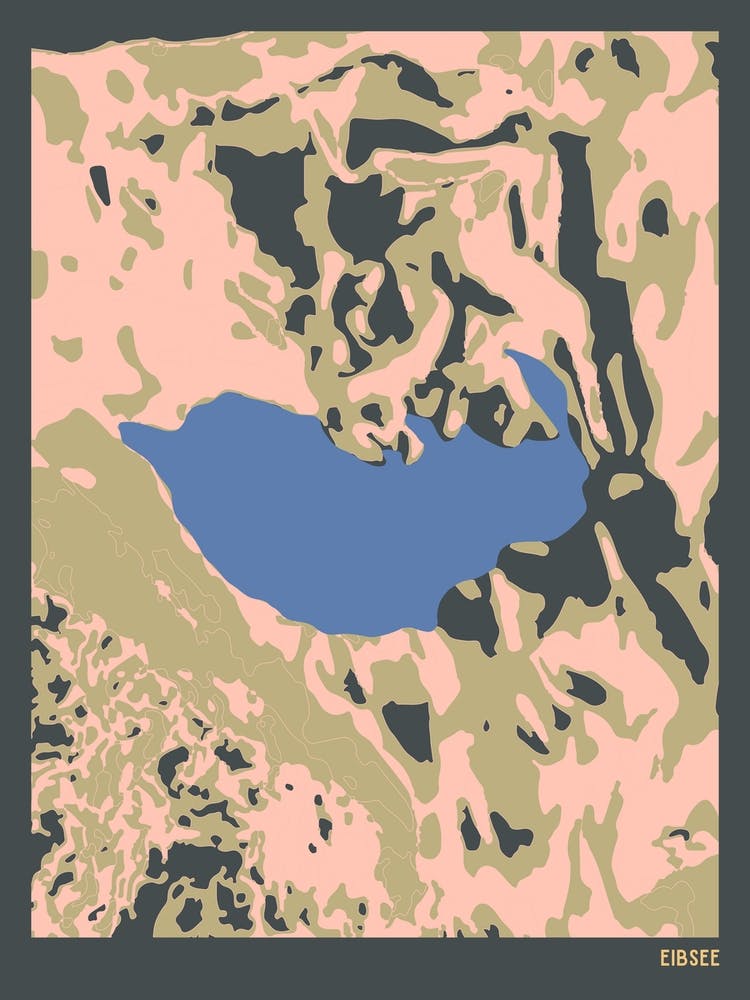 Eibsee Yew Lake Germany Hillshade Topographic Map