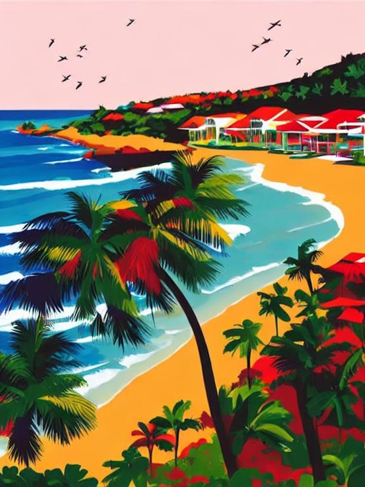 Carlisle Bay Beach, Barbados Hockney Style