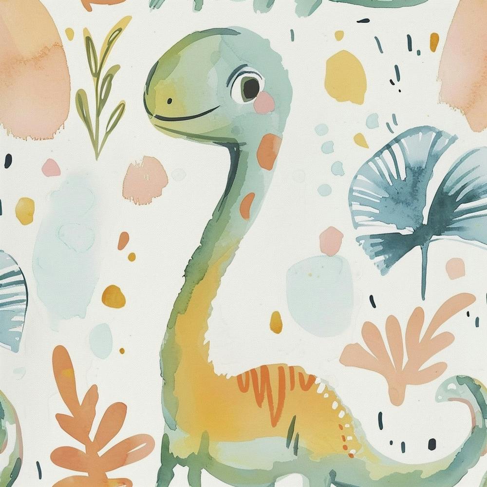Cute Muted Pastel Gallimimus Dinosaur 1