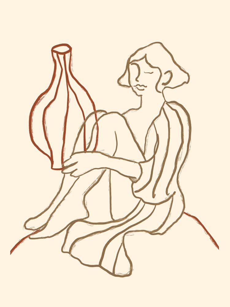 Frau mit Vase