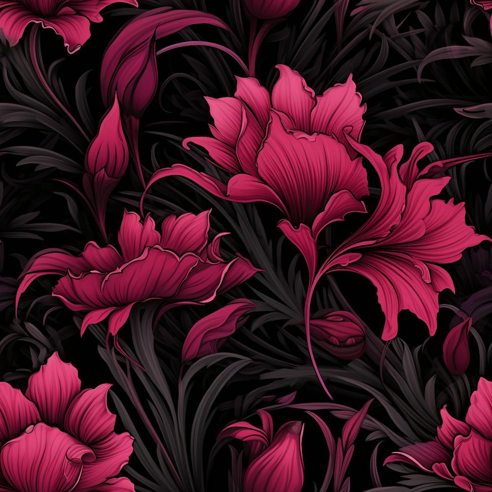 Gothic inspired dusky pink and black floral