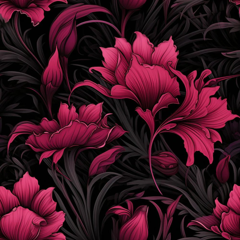 Gothic inspired dusky pink and black floral