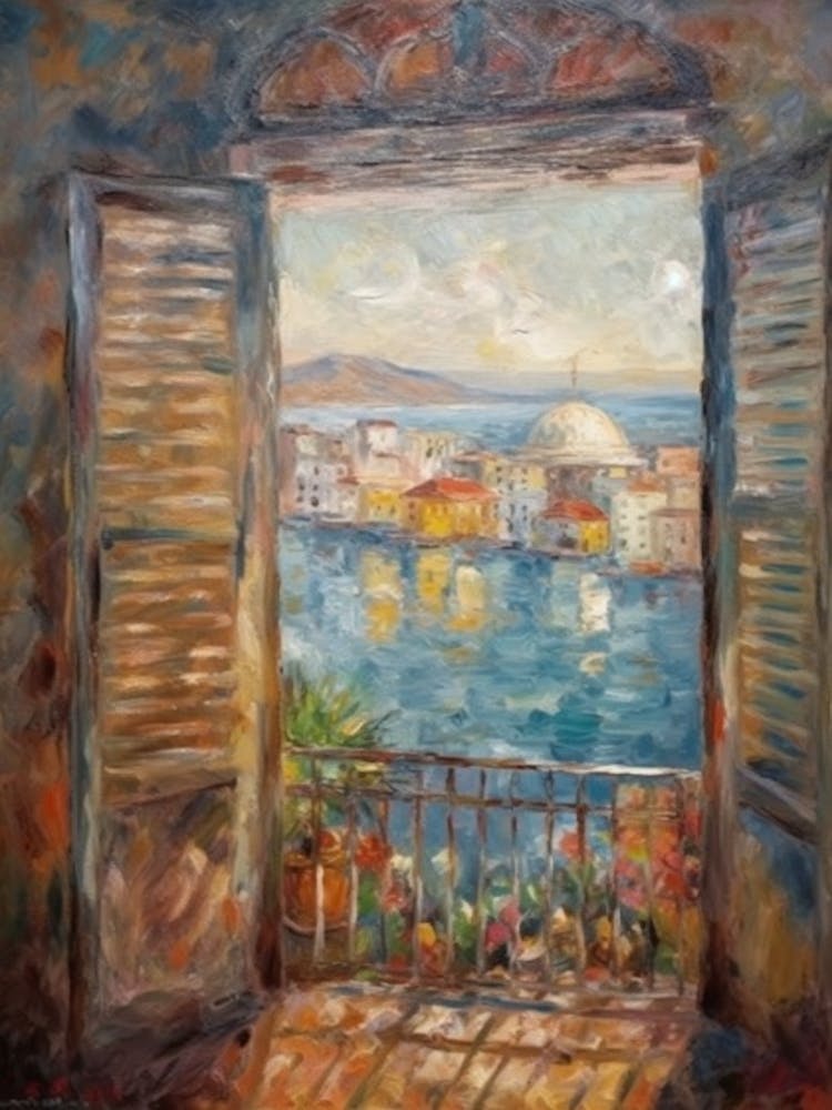 Window View Of Dubai United Arab Emirates Impressionism Style 1