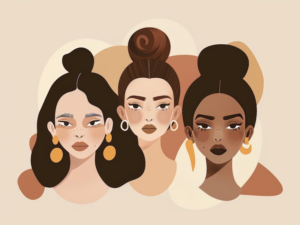 Three Women With Hairstyles