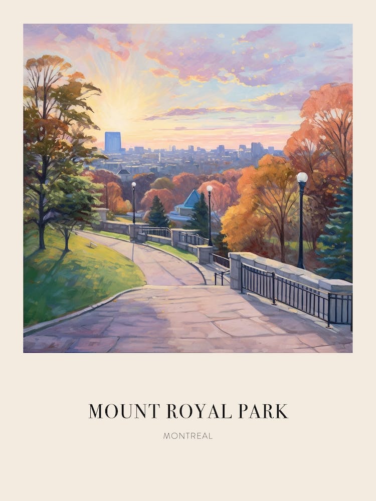 Mount Royal Park Montreal Canada 3 Vintage Cezanne Inspired Poster