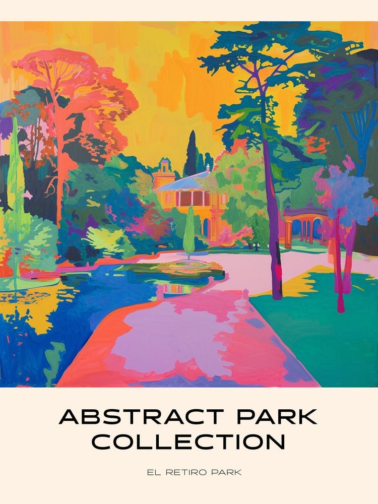 Abstract Park Collection Poster El Retiro Park Madrid Spain 3