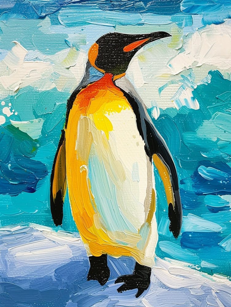 King Penguin Livingston Island Colour Block Painting 4