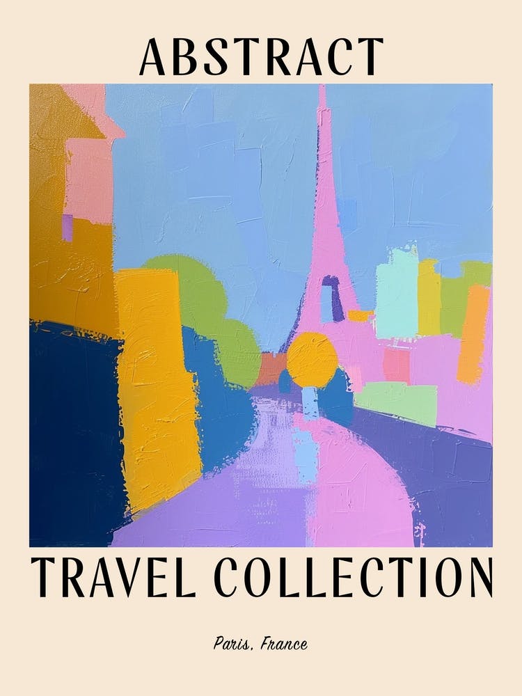 Abstract Travel Collection Poster Paris France 1