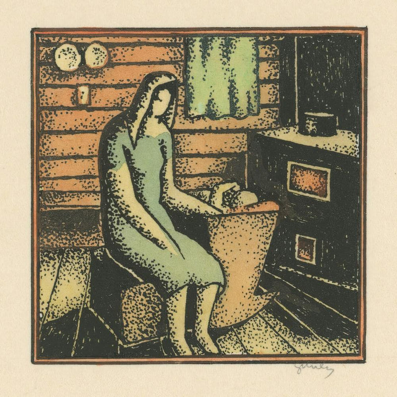 Woman Beside Baby S Cradle, Mikuláš Galanda