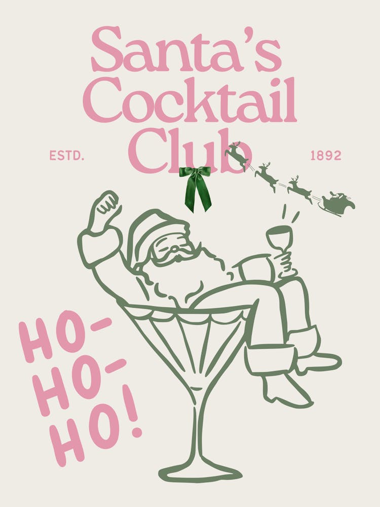 Santa’s Cocktail Club | Trendy Preppy Ho Ho Ho Christmas 3