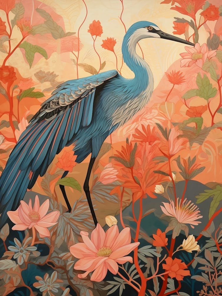 Grand Héron 2 Peinture d'oiseau détaillée
