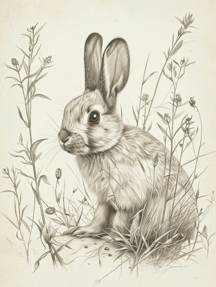 Mini Lop Rabbit Drawing 1