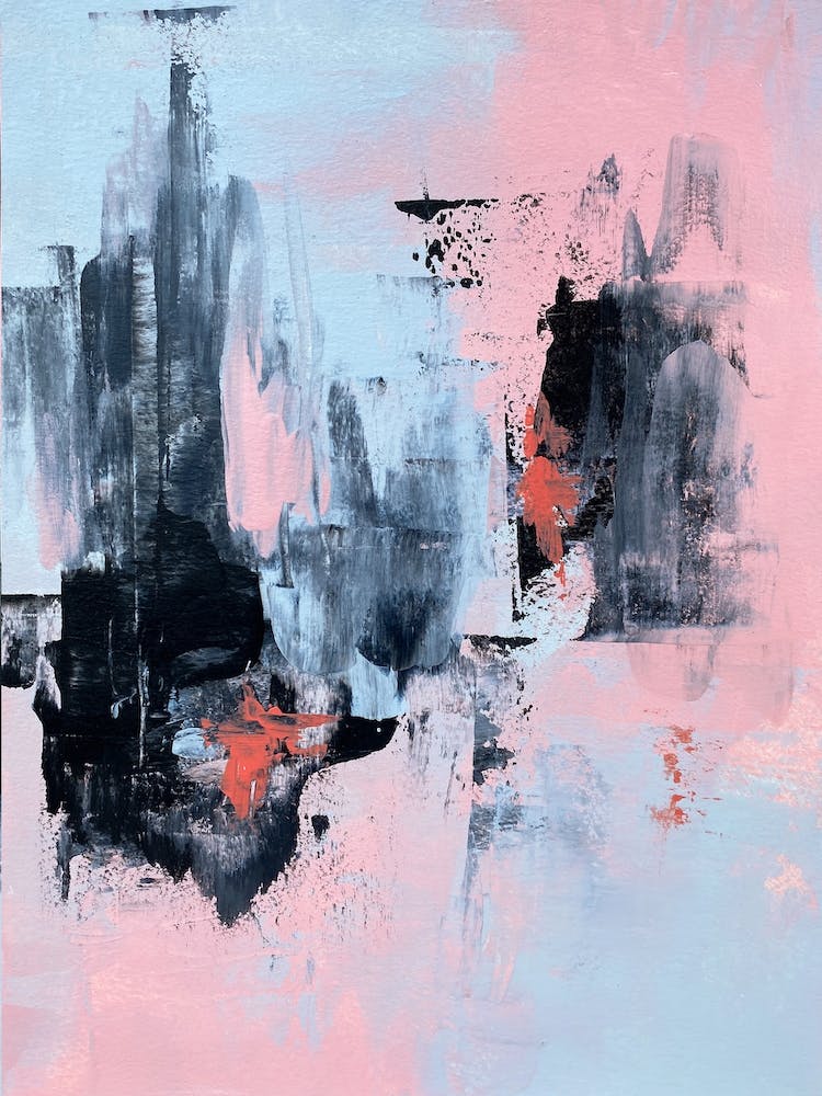 Pink And Grey Abstract 3