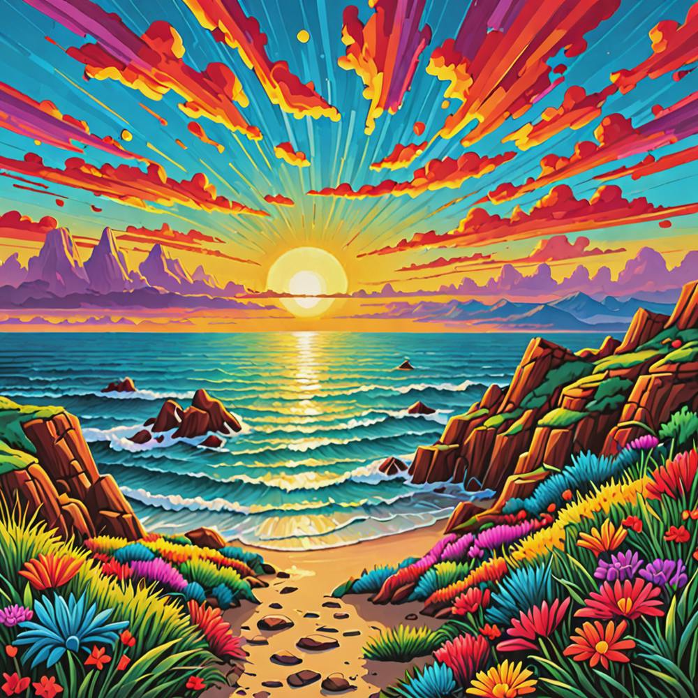 Sunset Over The Ocean