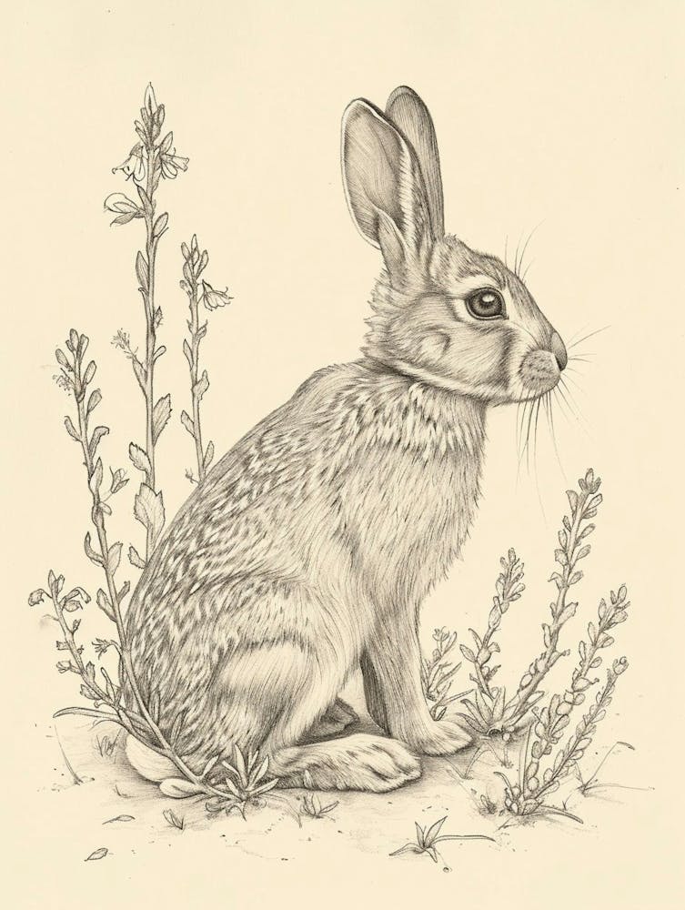 Harlequin Rabbit Drawing 4