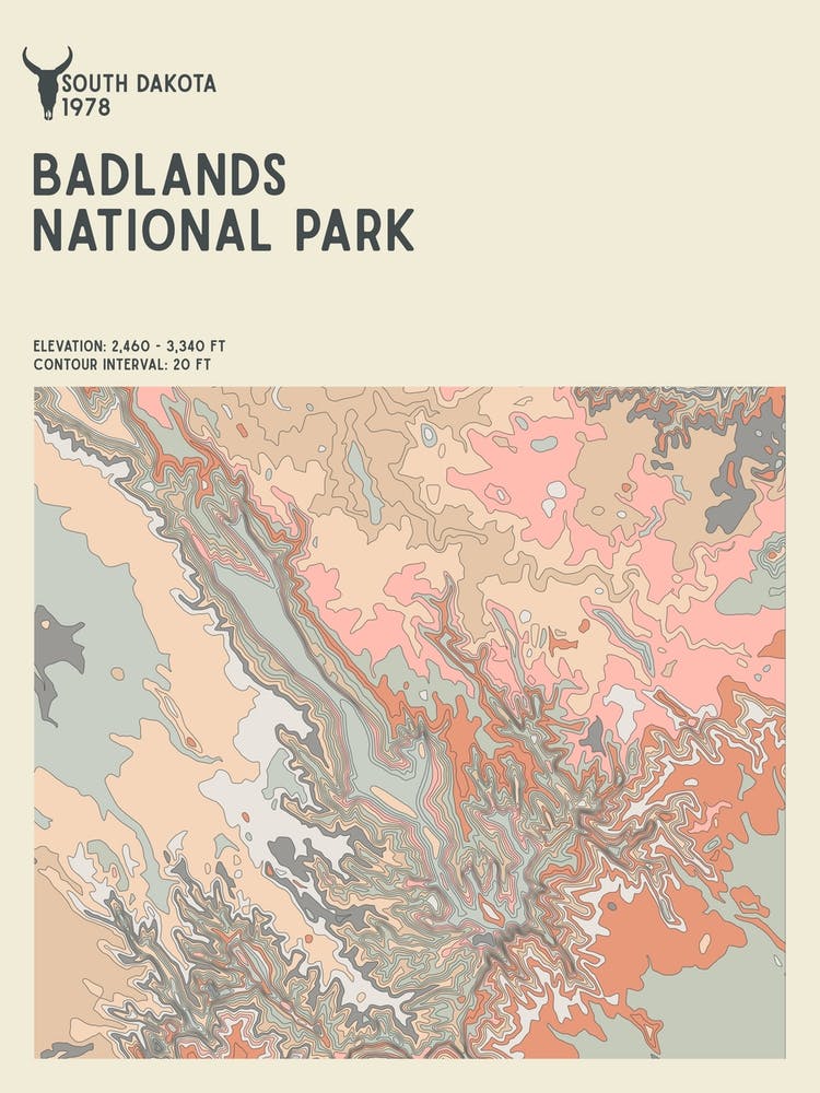 Série Parc National des Badlands Dakota du Sud USA