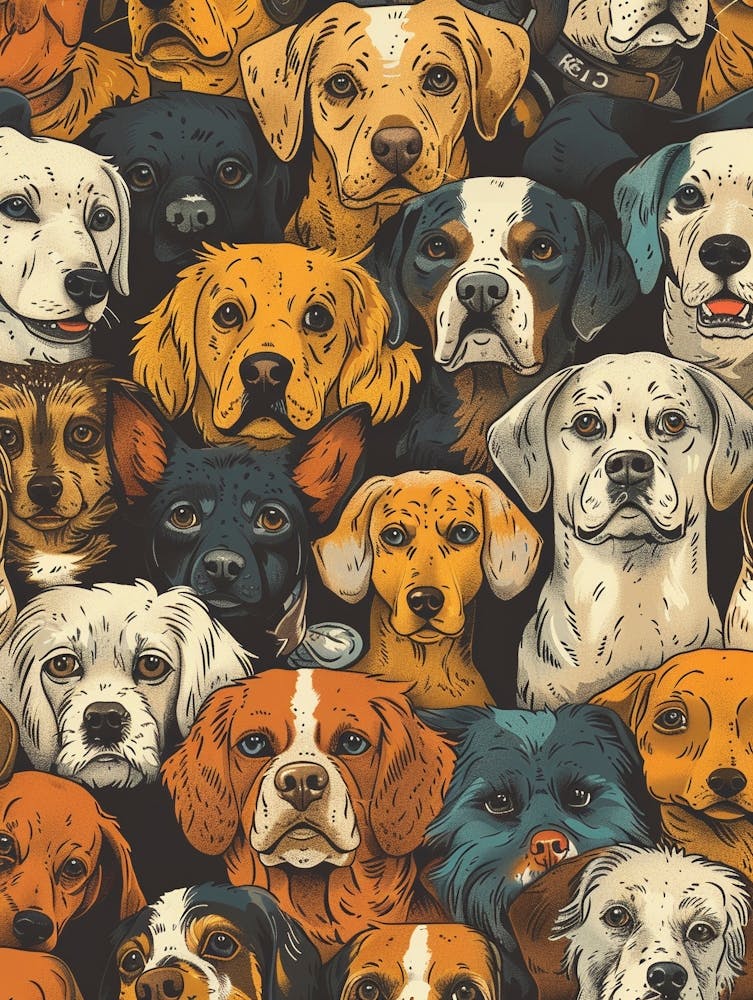 Perfectly Repeatable Artwork With Cute Dog Faces 42