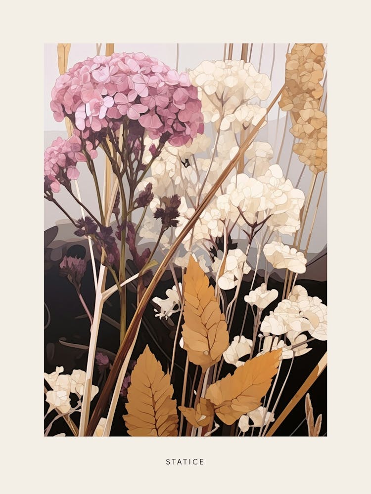 Flower Illustration Statice 1 Poster