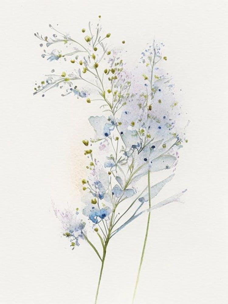 Baby's Breath Wildflower Watercolour 1