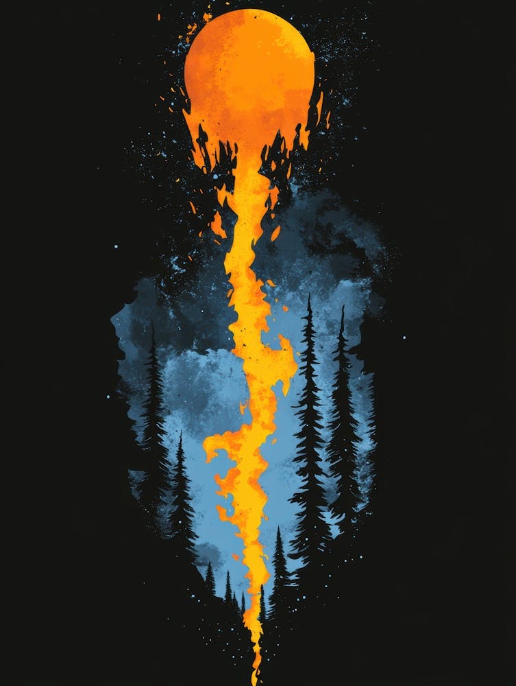 Sun Rises Over The Forest