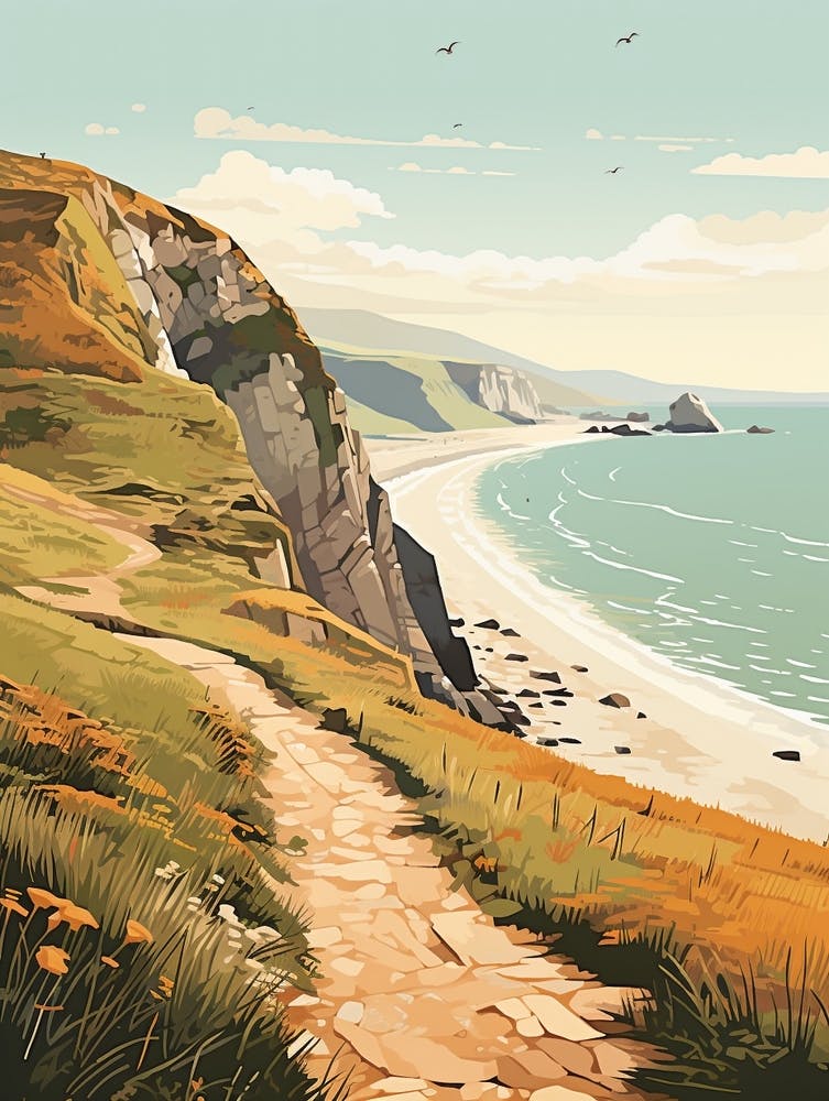 South West Coast Path England 1 Hiking Trail Landscape
