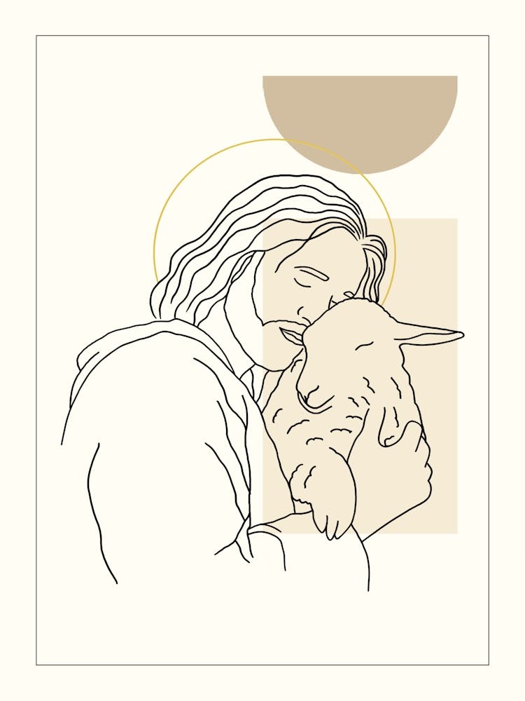 Jesus With A Lamb Christian