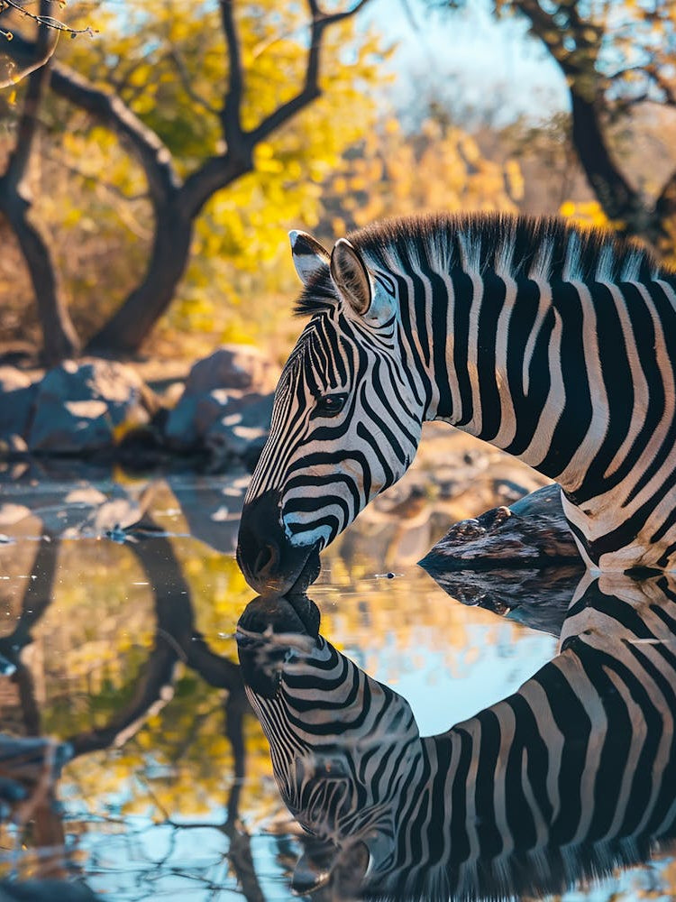 Zebra Drinking Water 1