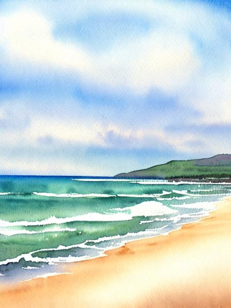 Apollo Bay Beach, Australia Watercolour