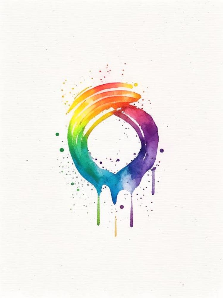 Rainbow Symbol Minimal Watercolour