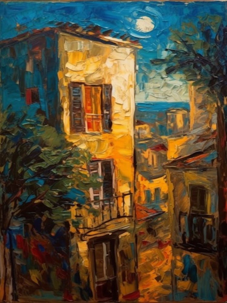 Window View Of Athens Greece In The Style Of Expressionism 4