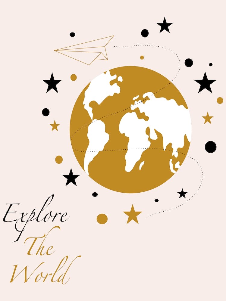 Golden World Map