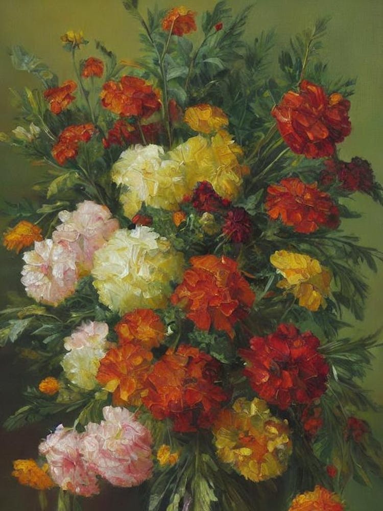 Marigold Painting 1 Flower