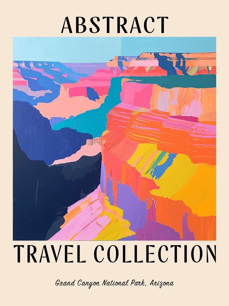 Abstract Travel Collection Poster Grand Canyon National Park Arizona 3