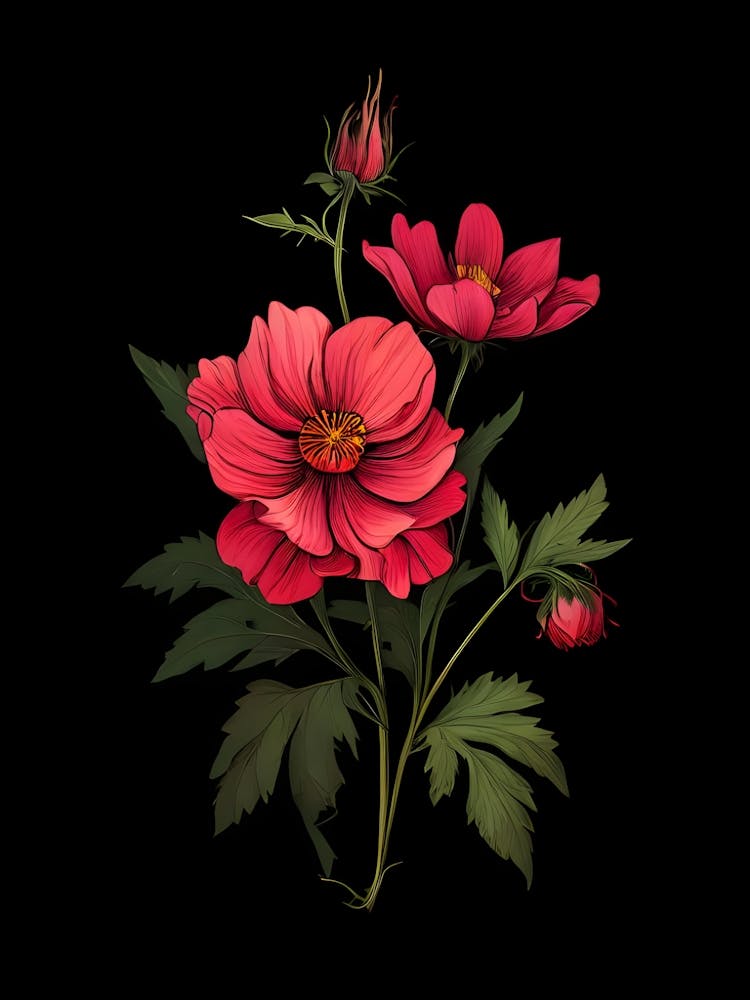 Red Cosmos Flowers