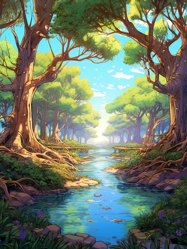 Mangrove Forests Cartoon 2