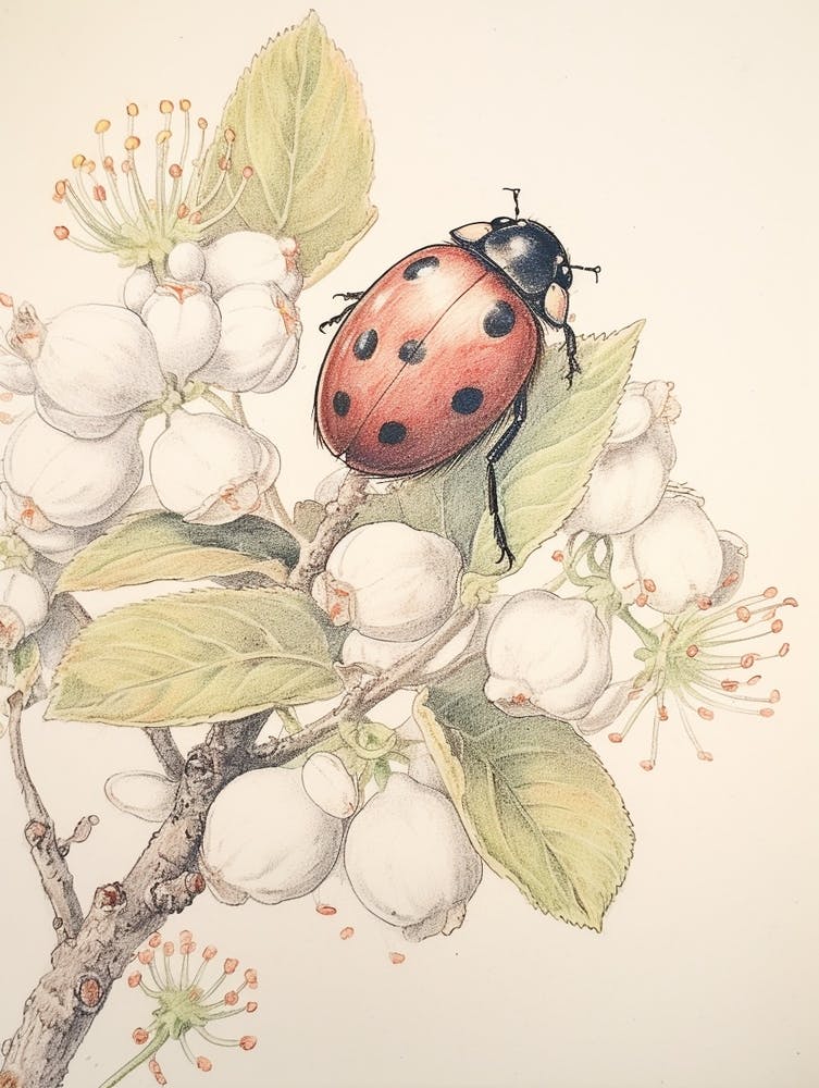 Storybook Animal Watercolour Ladybug 1