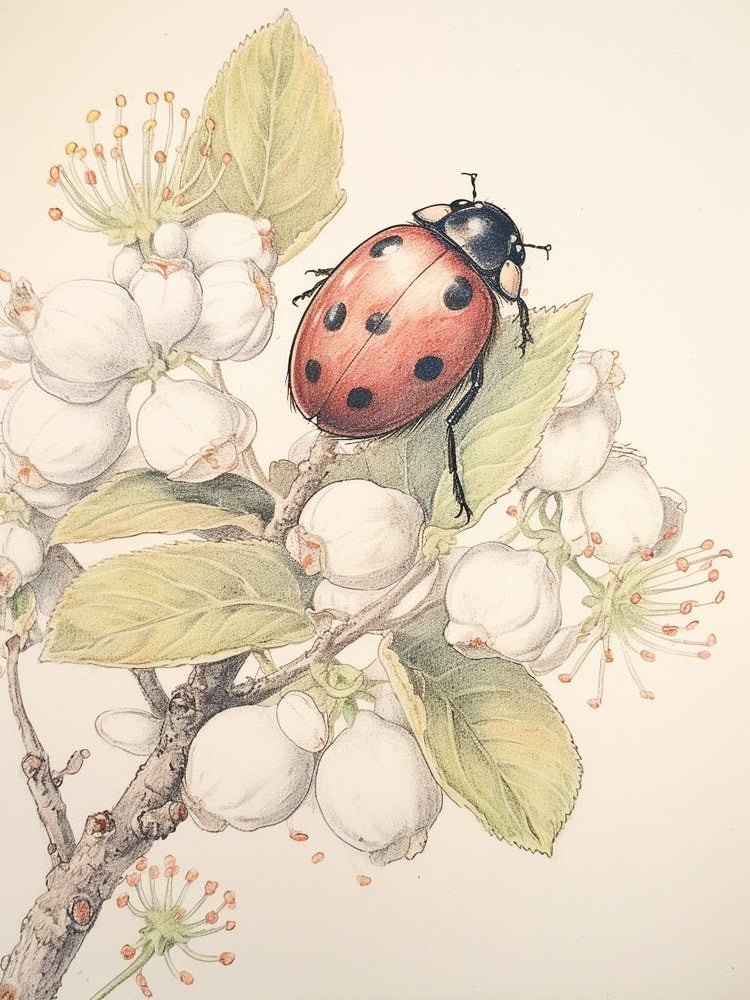 Storybook Animal Watercolour Ladybug 1